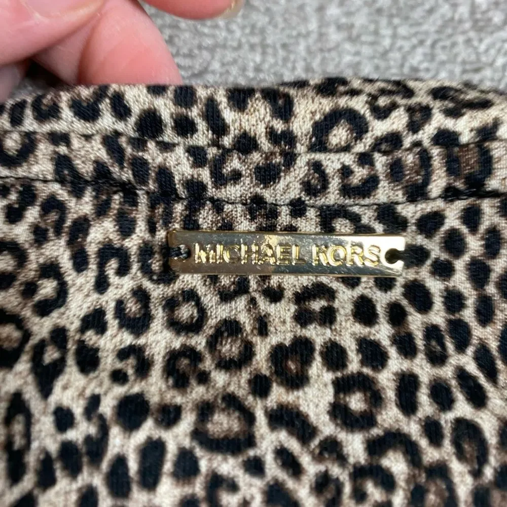 Michael Kors Leopard Print Ruffle Sleeve Blouse- Business Casual Office
